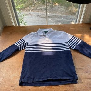 J. Crew Navy and White Striped Rugby Shirt